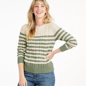 Striped Cable Knit LLBean Sweater XS